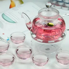 Стеклянный чайный набор горшков для цветов термостойкий чайный набор кунг-фу домашний