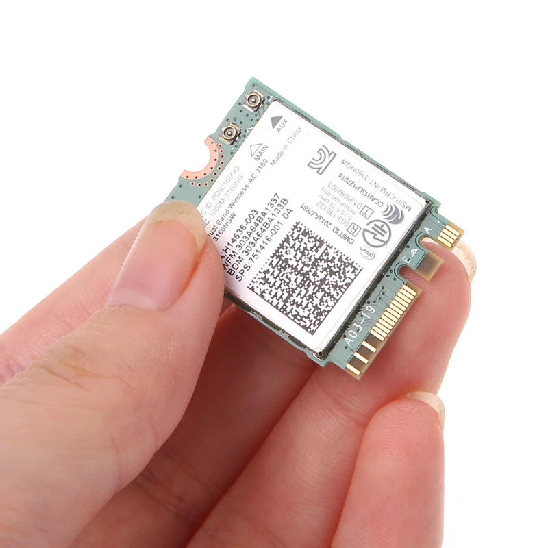 Intel двухдиапазонный беспроводной 802,11 AC 3160 NGW NGFF Bluetooth 4,0 WiFi WLAN карта