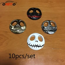 10 шт./компл. Тыква король Джек Скеллингтон череп загрузки металлический 3D автомобильный значок эмблема наклейка автомобиль-Стайлинг
