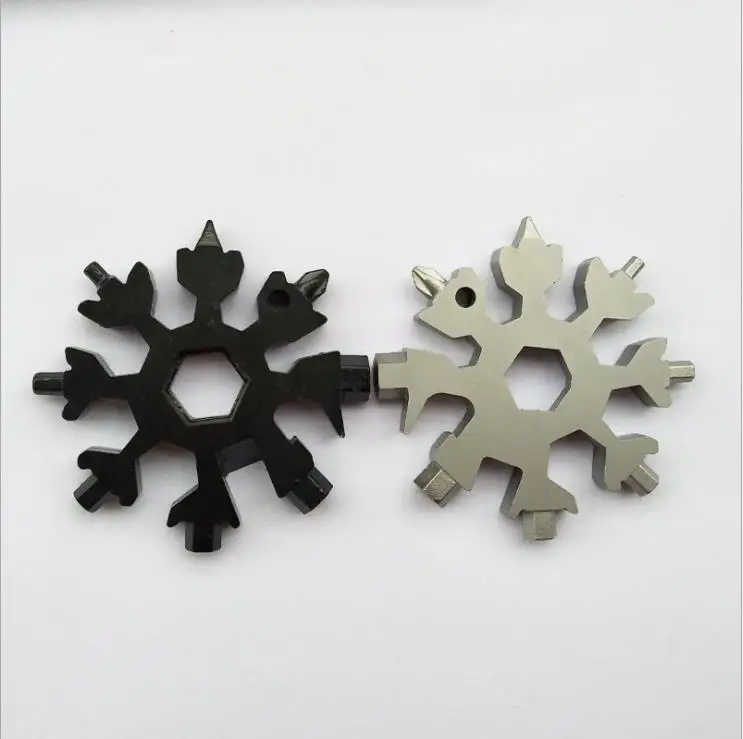 

18-in-1 Multi-tool Card Combination Snowflake Wrench Stainless Steel EDC Outdoor Snowflake Tool Card Portable High Quality