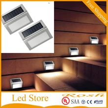 СИД Солнечный Свет Настенный Светильник Свет Сада Открытый Пейзаж Газон Лампа 2 Светодиодов Забор Солнечной Настенные Светильники