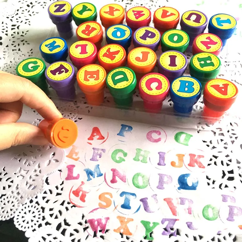 Big Sale 26pcS DIY Number And Alphabet Letter Plastic Rubber Stamps Set
