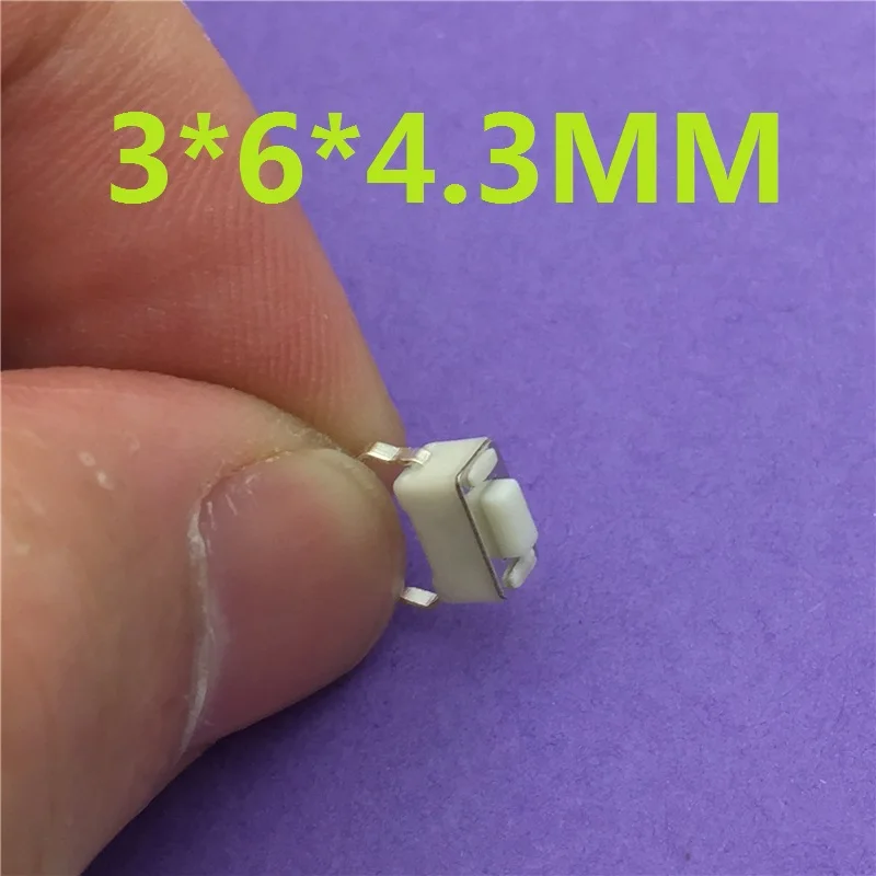 

50pcs/lot 3x6x4.3MM 2PIN Tactile Tact Push Button Micro Switch G76 Self-reset Free Shipping