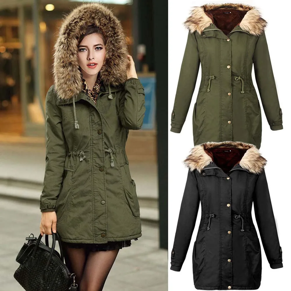ФОТО Women Cotton-Padded Coat Plus Size Hoodies Warm Winter Jackets Womens Wadded Coats Autumn Outwear Clothings  YL023