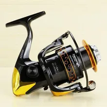 Золотистый и черный 12+ 1BB 5,5: 1 5,2: 1 4,1: 1 2000 3000 4000 5000 6000 7000 8000 9000 серия металлическая катушка спиннинг колесо Рыболовная катушка для ловли