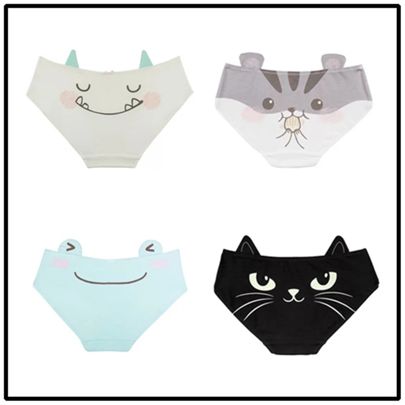 女性女子下着漫画画像 Nijigenn 2d アニメ素敵な動物パターン学校学生青年女の子ブリーフパンティー Women S Panties Aliexpress