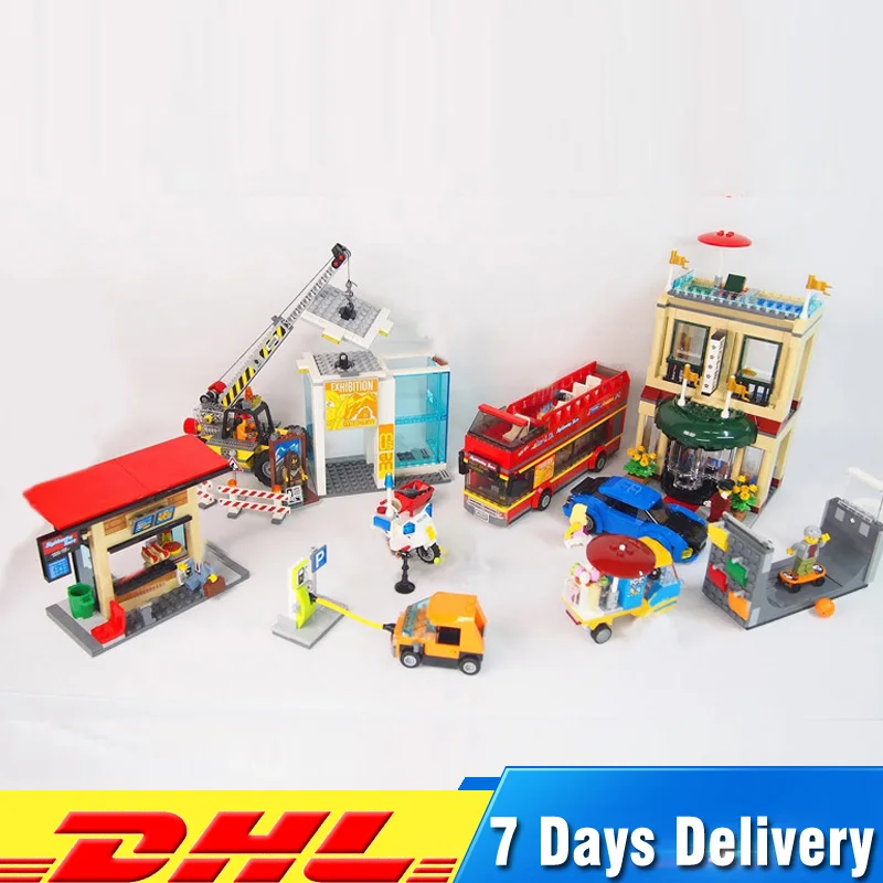 

2018 New Lepin 02114 Downtown Capital City Crane Bus Car Series Building Blocks Bricks Model Clone 60200 Educational Toys gifs