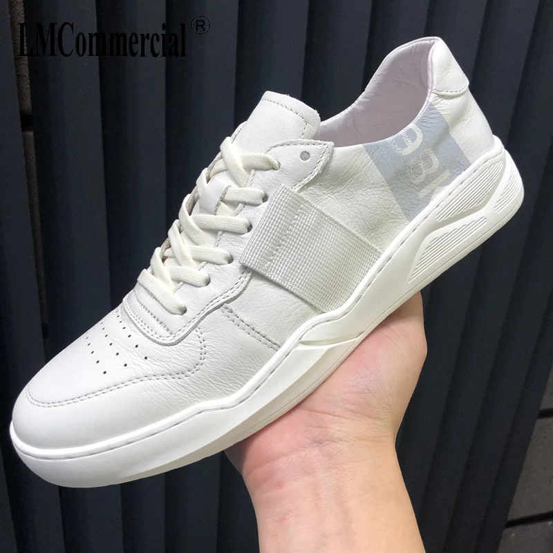 Sneakers Blanches Mens Hommes allumette Bottes Véritable De Vache Loisirs Automne Designer Mode Cuir D'été Blanc Chaussures Printemps Tout 80wOXPkn