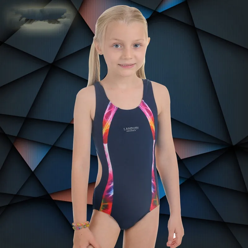 New Professional Swimsuit Children Baby Girl Kid One Piec