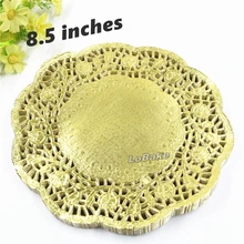 100 шт./упак.) высокое качество 8.5 дюйм(ов) золото цветные круглые бумажные кружева салфетки коврики DIY Cozinha пирог культурного наследия