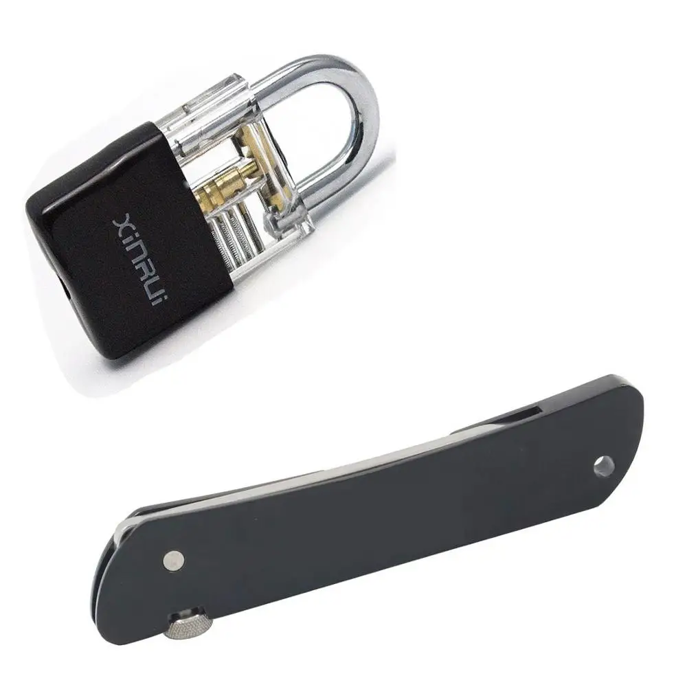 

Free Shipping Locksmith Tools Practice Set HH /Black Pocket Knife Tool with Transparent Lock