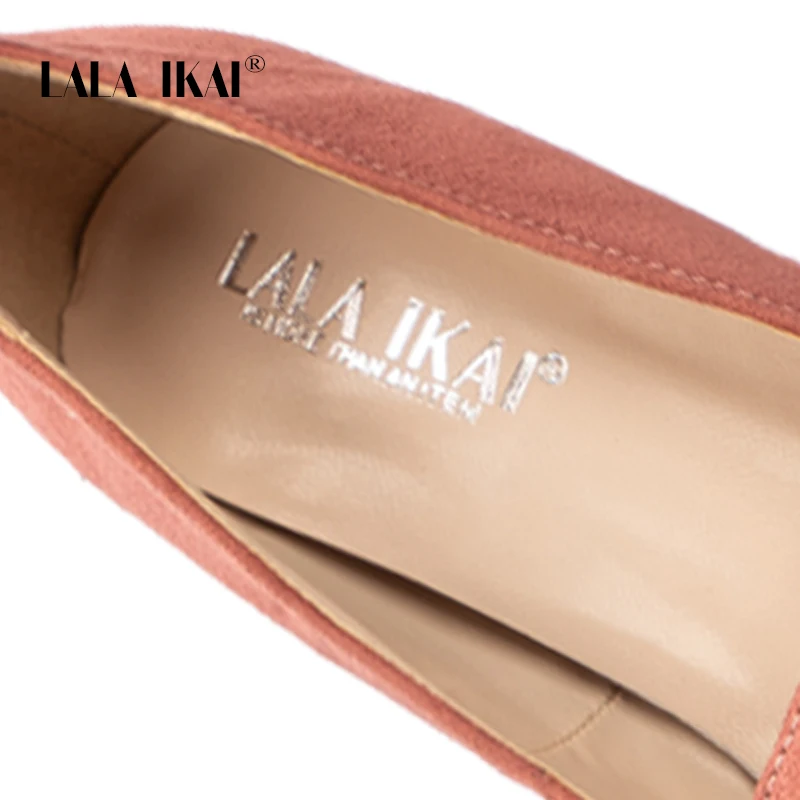 LALA IKAI Heels Pointed Toe Women Pumps Ruffles 12 CM Sexy High Heels Buckle Strap Party Shoes Wedding Shoes 014C1867 -49