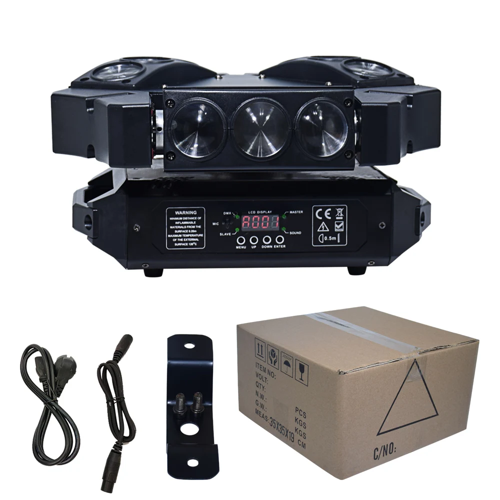 Мини Паук светильник 9x12 Вт движущийся головной Луч вечерние Dmx512 Led диско лампа
