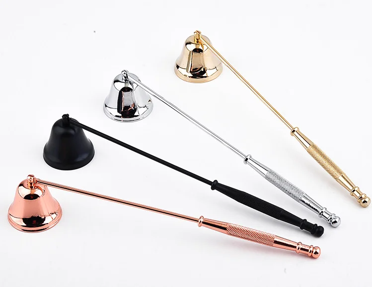 

Wedding Party Candle Fire Extinguisher 2018 Stainless Steel Bell Shaped Candle Candles Oil Lamp Scissor Cutter
