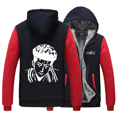 Hot Cartoon SLAM DUNK Long Sleeves thickening Hoodies Casual Sweats Coat Zipper Loose Hooded Tops - Цвет: 08