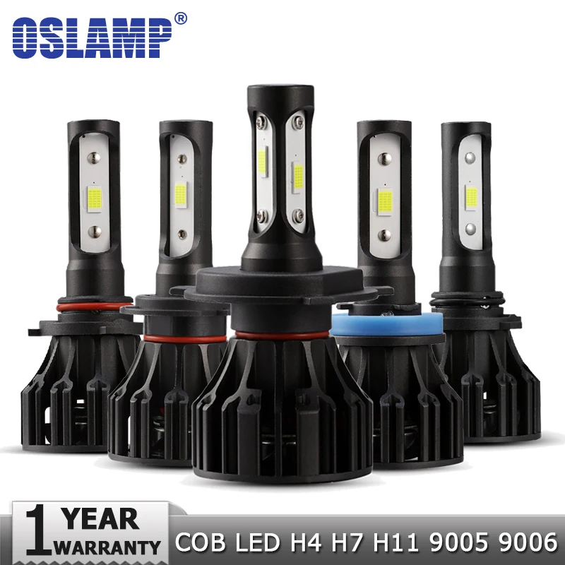 Oslamp H4 H7 H11 H1 H3 9005 9006 светодиодный головной светильник лампы Автомобильный светильник лампочка(подол короче спереди и длиннее сзади) луч удара 72 Вт 8000lm авто фары светодиодный светильник 12v 24v