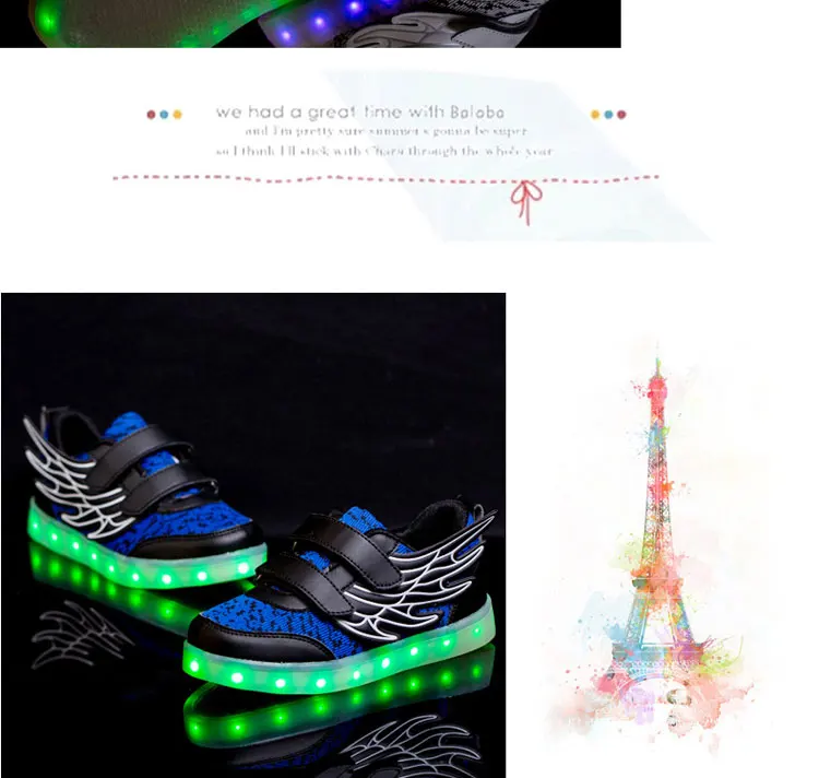 Светящиеся люминесцентные кроссовки для мальчиков и девочек обувь с подсветкой подзарядкой от USB для детей обувь со светодиодной