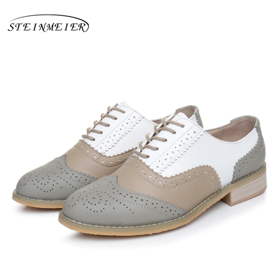 Gray Véritable Printemps Pour Beige blue En white White Fur 2019 Chaussures pink D'été Beige Sneakers Mesdames Grey Gray blue Femme Mocassins Simples Femmes Lacets Grey pink Fur Gris other Colors Fur Cuir De Oxford xqtIIH