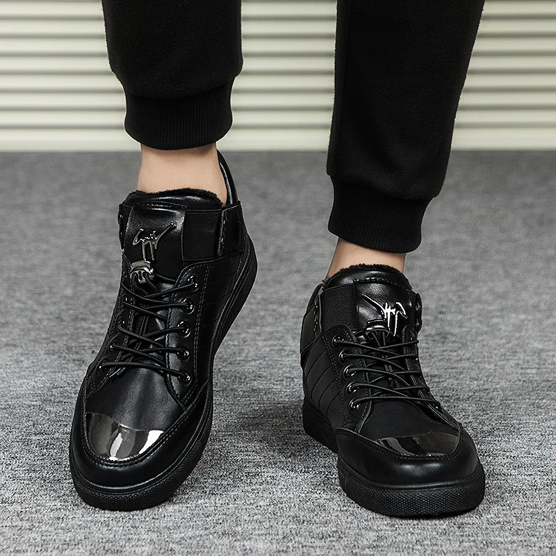 Thestron حذاء رجالي أحذية تزلج الذكور الأبيض الأسود الذهبي أحذية من الجلد أزياء رياضية رجل مصمم الأحذية 2018 الشتاء الدافئة