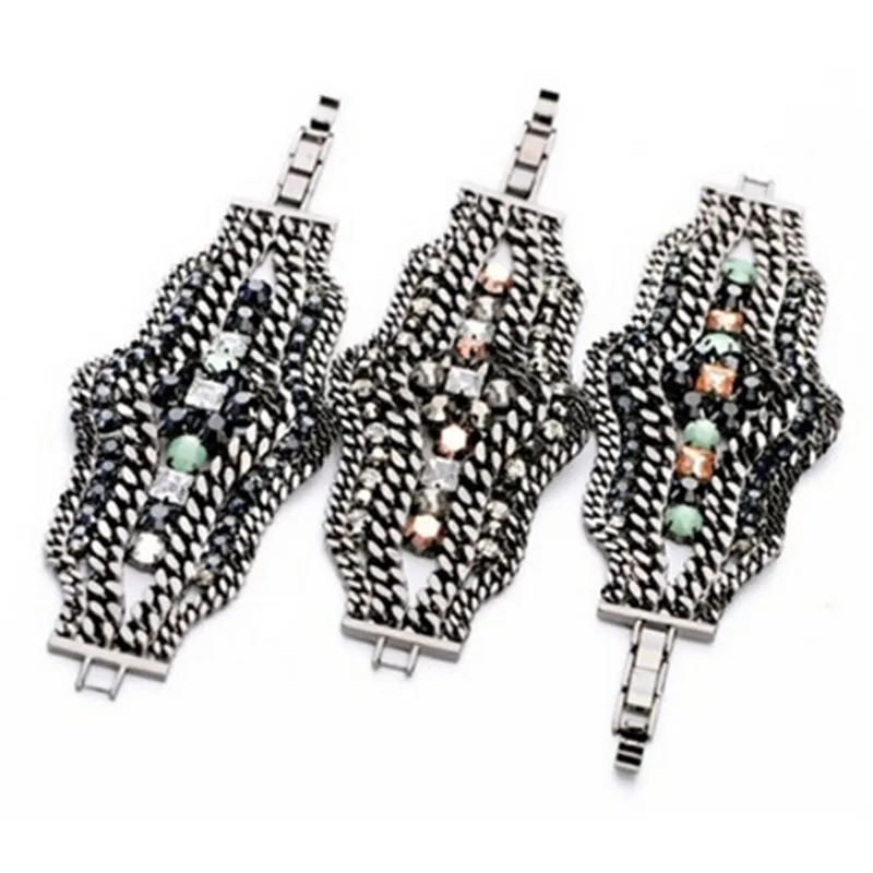 

2017 New Arrival Time-limited Link Chain Fashion Brand Luxury Crystal Bracelets & Bangles For Women Charm Jewelry Wholesale