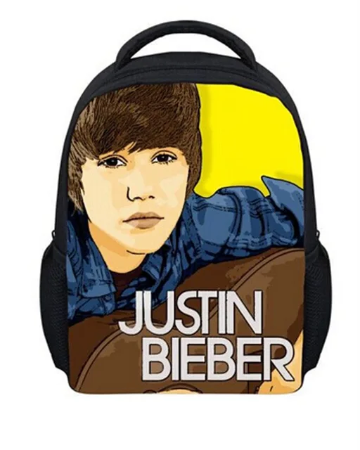 2016 New Arrives Backpack Children Student Justin Bieber Printed 3D