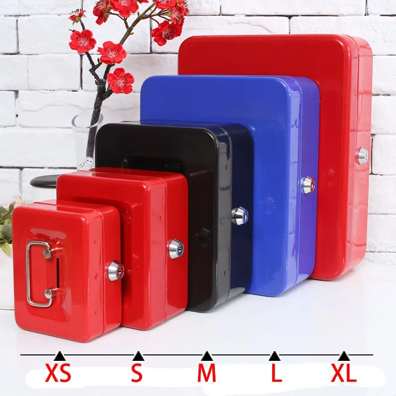 Mini Portable Security Safe Box Money Jewelry Storage Collection Box For Home School Office With Compartment Tray Lockable XS (1)