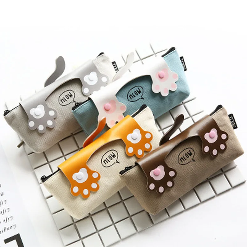 

1 Pieces Cute Cat Pen Pencil Bag Cloth School Stationary Receive Tools Makeup Pouch Cosmetics Case