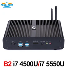 Окна Мини-ПК Core i7 4500u 4558u 5550u HTPC Intel NUC Безвентиляторный Компьютер бродуэлл Графика HD 5500