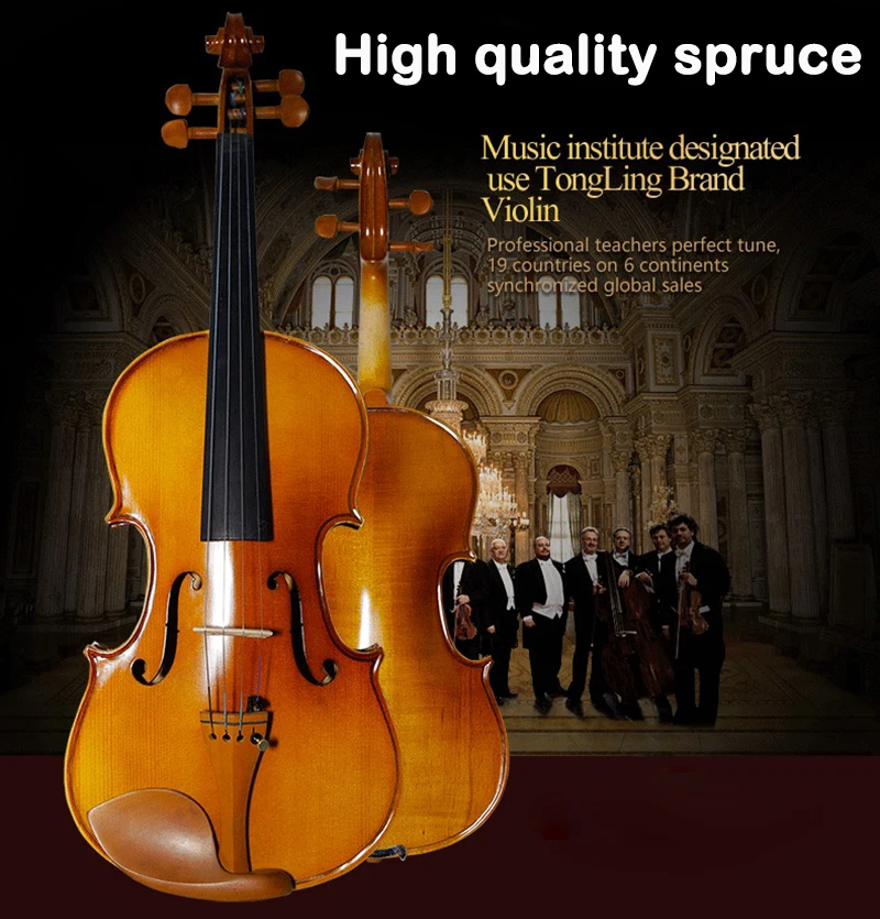 

Full Size violin 4/4 3/4 high quality Spruce Body Maple Backplane Handmade beginner Professional violin violino fiddle case