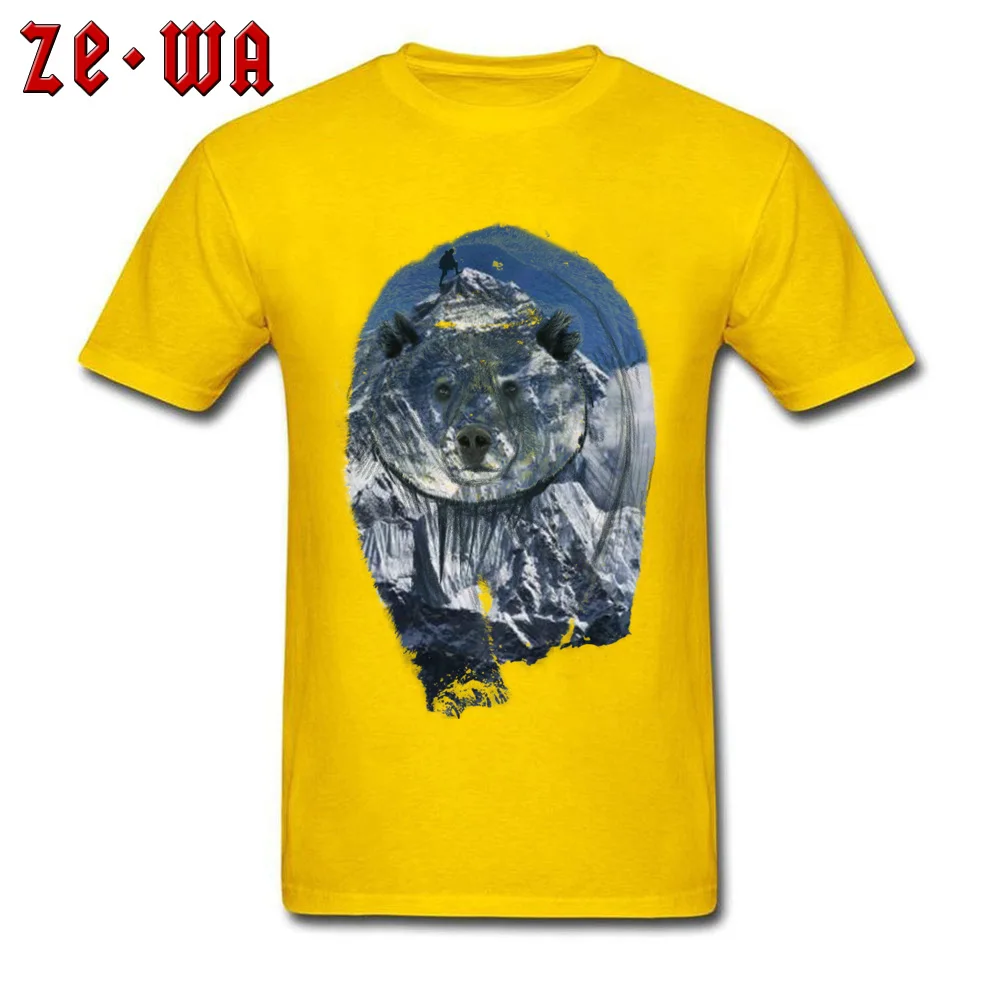 polar bears Men 2018 Hot Sale Street Tees O Neck Summer/Autumn 100% Cotton T-shirts Funny Short Sleeve Tops Tees polar bears yellow