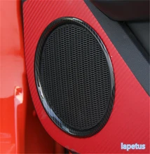 Lapetus Seite Auto Tür Stereo Lautsprecher Audio Sound Abdeckung Trim Carbon Faser Stil Fit Für Ford Mustang 2015 2016 2017 2018 2019 ABS