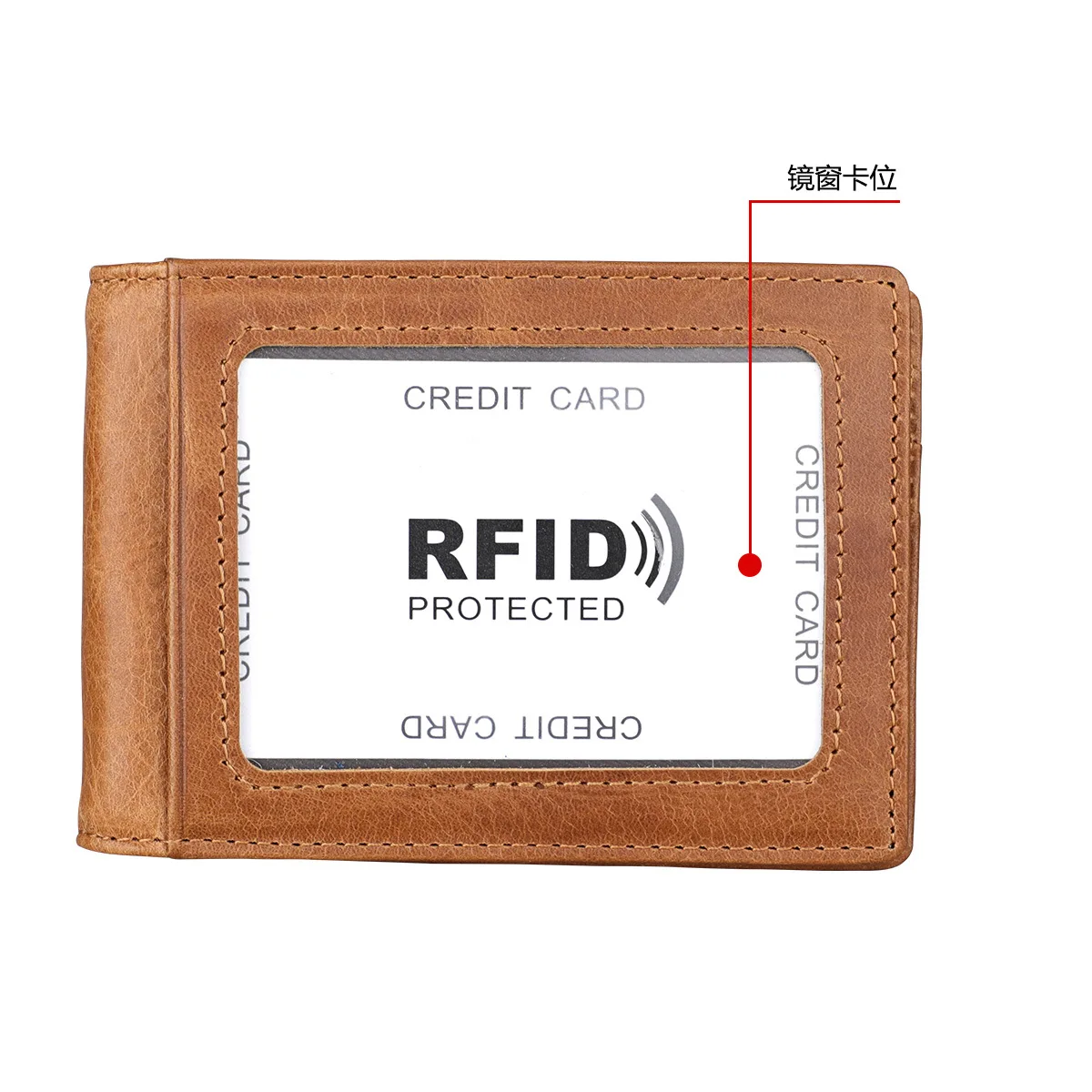 RFID из натуральной кожи металлический зажим для денег кошелек Для мужчин тонкий бумажник складной зажим для денег кредитной карты денежных