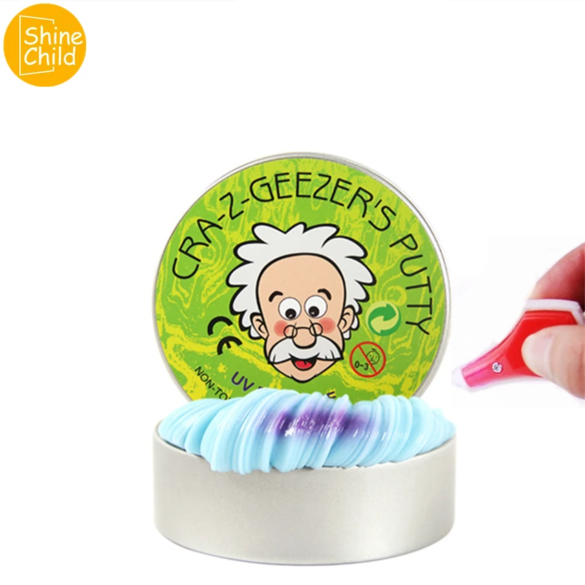 

DIY UV Intelligent Creative Discolor Slime Hand Gum Putty Bounce Clay Supplies Adults Decompression Fimo Toys Kids Gift 5 Colors