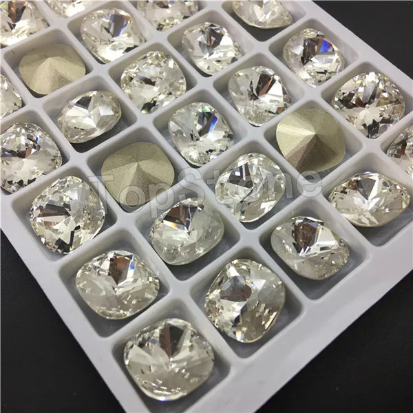 TopStone 8 10 12 мм K9 кристалл классический квадратный необычный камень смешанные цвета жир Квадратные Свободные Стразы для изготовления ювелирных изделий своими руками - Цвет: crystal clear