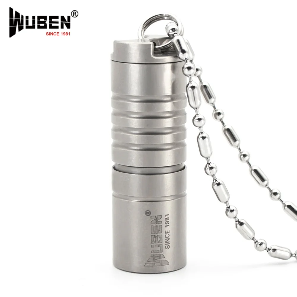 Mini LED Flashlight Original Wuben Titanium Metal 130LM Flashlight LED Lamp with Necklace Portable Design Multipurpose + Battery Mini LED Flashlight Original Wuben Titanium Metal 130LM Flashlight LED Lamp with Necklace Portable Design Multipurpose + Battery