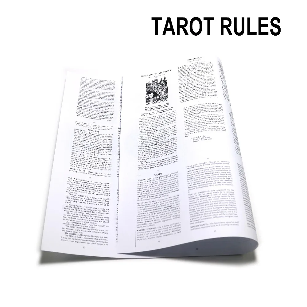 

English generic tarot rules, guide book. for mysterious tarot cards,