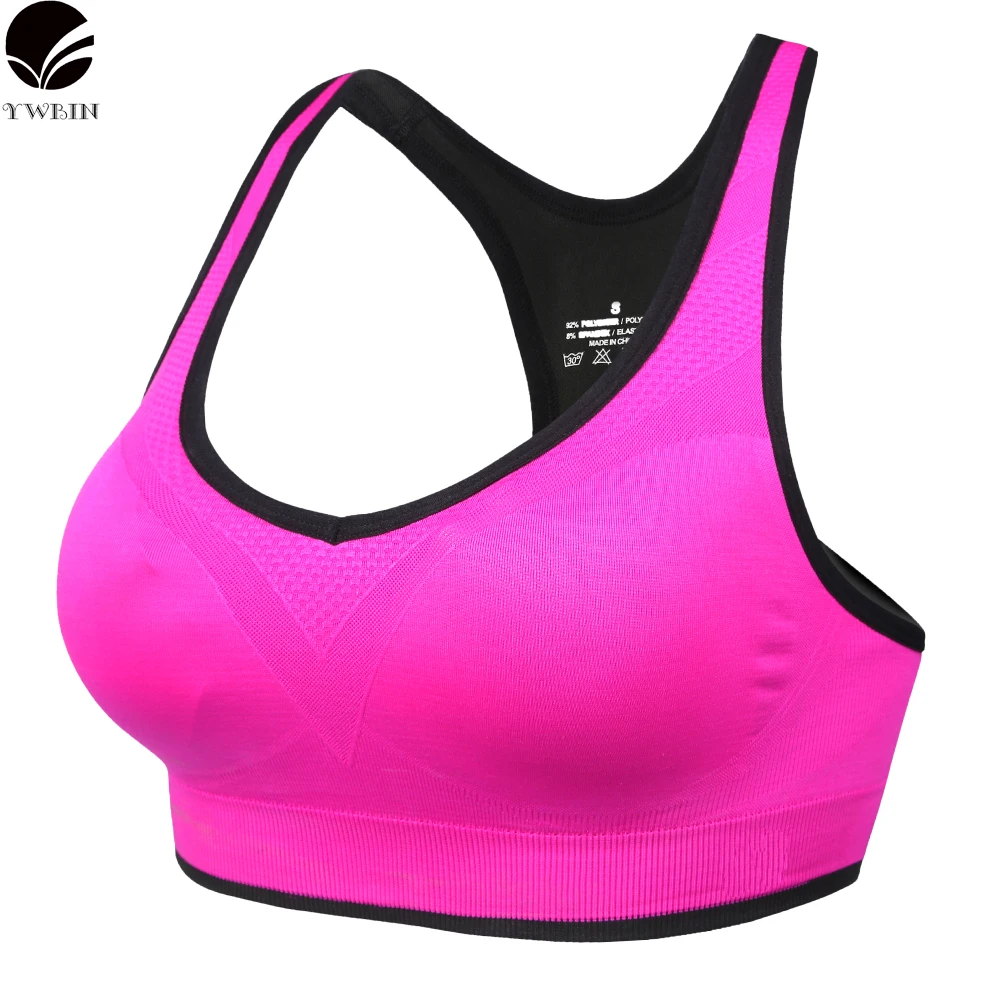 YWBIN brand Sports Bra Women Fitness Top Shake proof Padded Yoga Bra