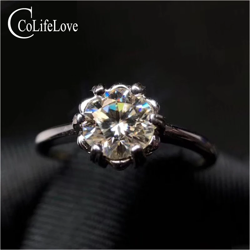 Ослепительное серебряное обручальное кольцо Moissanite для женщин 0.8ct VVS Moissanite кольцо soild 925 серебро Moissanite ювелирные изделия подарок на день