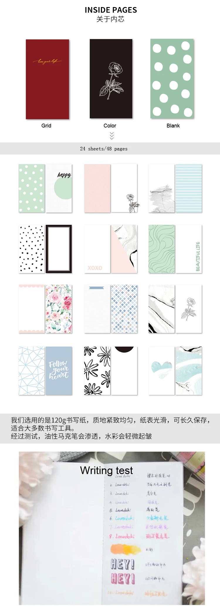 Lovedoki Creative Black& White Dots Travelers Notebook Bullet Journals Planner Diary Book School And Office Supplies Stationery