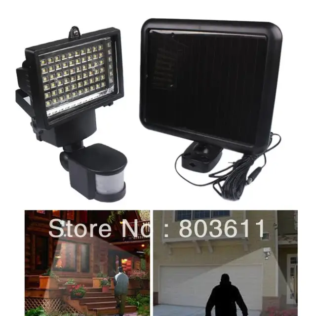 super bright solar powered 60 led outdoor motion activated detector