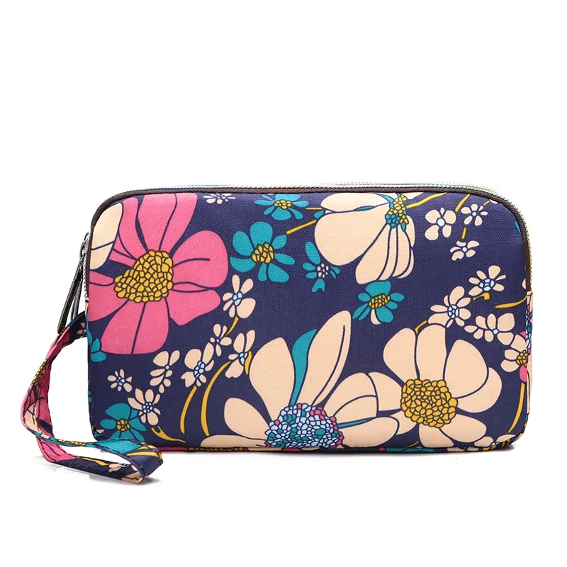 

New Women Big Capacity Wallets Female Nylon Flora Purses Long Clutch Lady Zipper Purse Money Bag Phone Wallet Card Holder