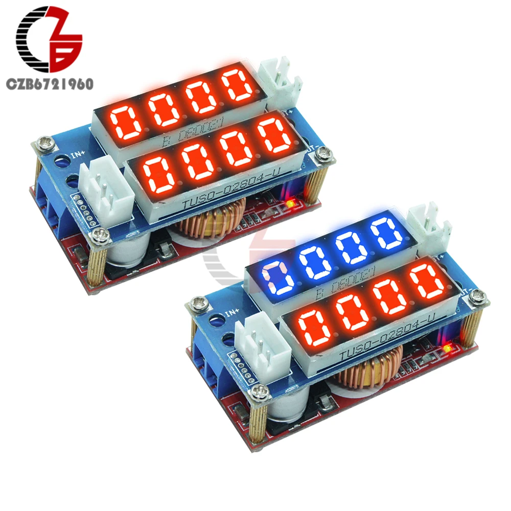 

12V 5A DC-DC Step Down Buck Converter with LED Digital Voltmeter Ammeter Constant Current Voltage Regulator Power Meter Red Blue