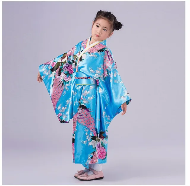 National Trends Japanese Girl Kimono Dress Traditional Children Yukata