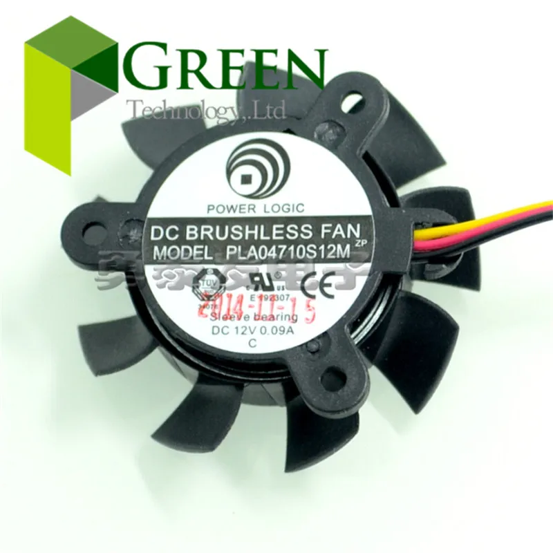 

New POWER LOGIC DC12V 0.09A PLA04710S12M 37mm diameter 25mm pitch 3 lines Graphics radiator fan 5PCS