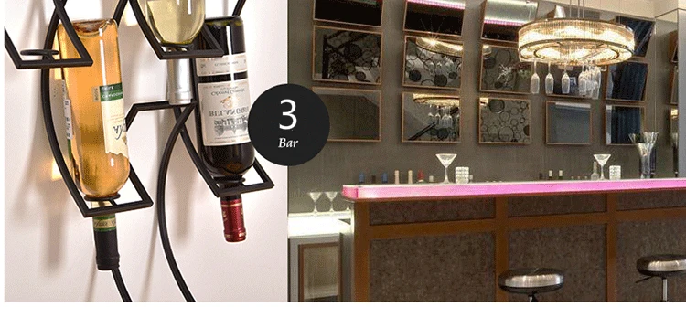 Креативная стойка для вина на стену, индивидуальная Европейская Винная стойка для бара, художественная настенная подвесная вешалка для вина, современный минималистичный винный шкаф