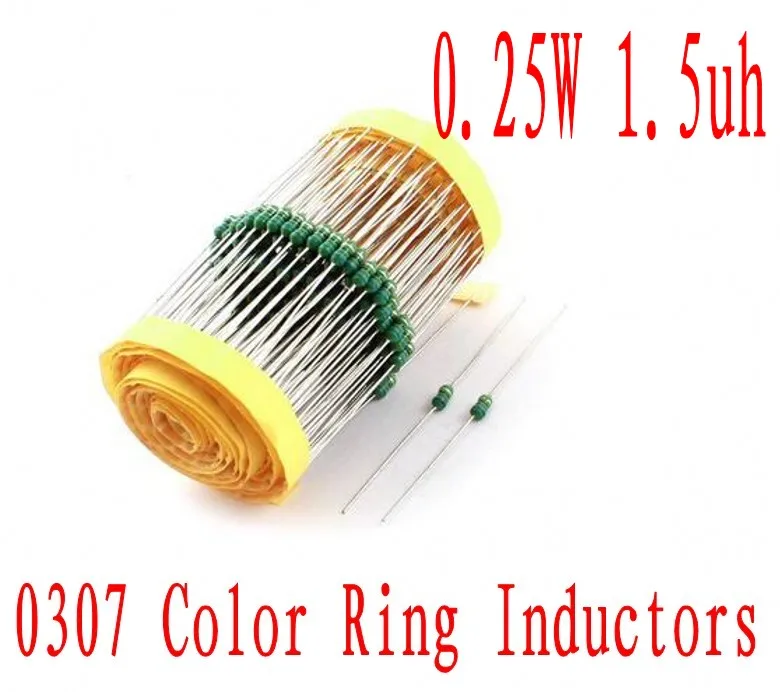 3000Pcs 0307 Color ring inductance 1/4w DIP Inductor 1.5uh Axial Lead Inductors 0.25W 1R5