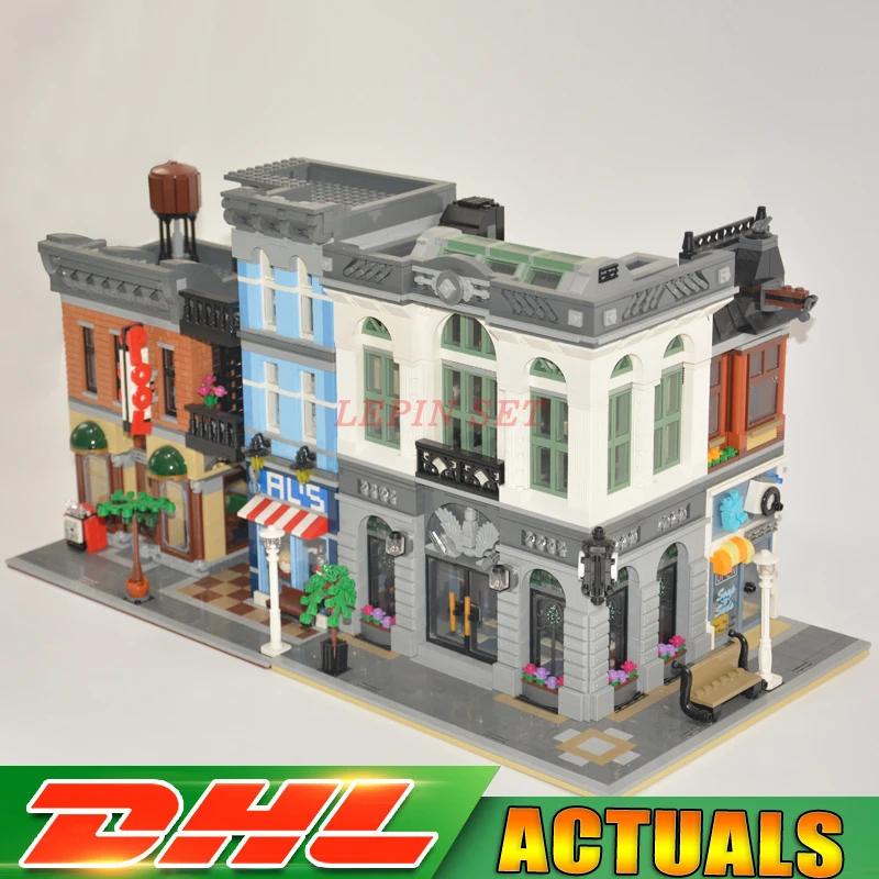

DHL LEPIN 15001 Brick Bank 10251 +15011 The Detective's Office 10197 Model Building Kits Blocks Bricks Toys For Children Gift