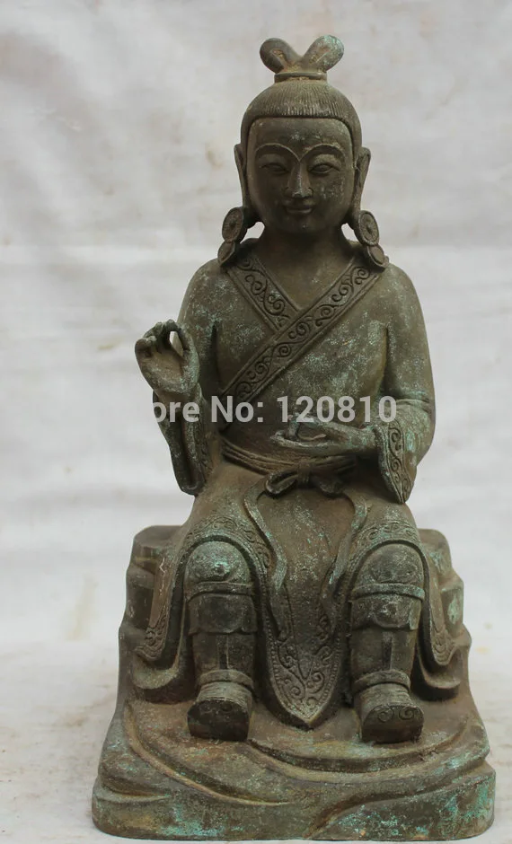 

10" China Chinese Bronze Eearlier Seat Dynasty Guan Yin Kwan-yin Goddess Statue