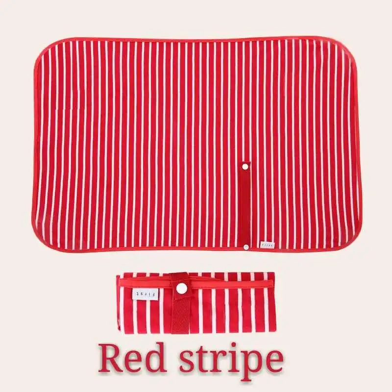 Портативные Детские Многоразовые трусики-подгузники Складные Водонепроницаемые новые уход за ребенком - Цвет: Red stripes