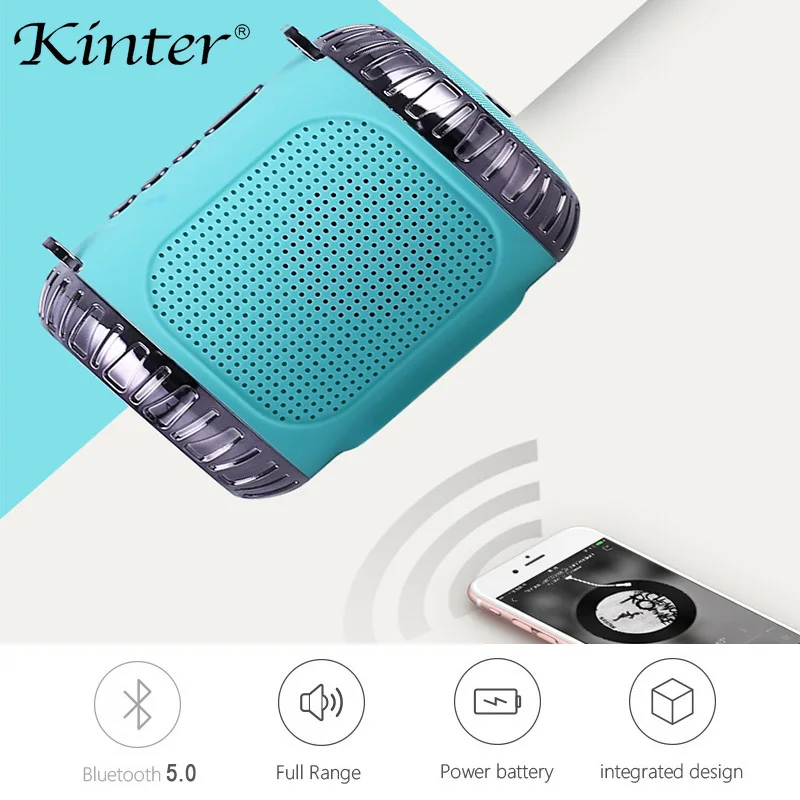 

kinter HY-30 Bluetooth Speaker portable LED light USB TF card input FM radio sound system use in bathroom office outdoor sport